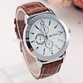 New arrival trendy leather band 3 dial decoration men watch 2014